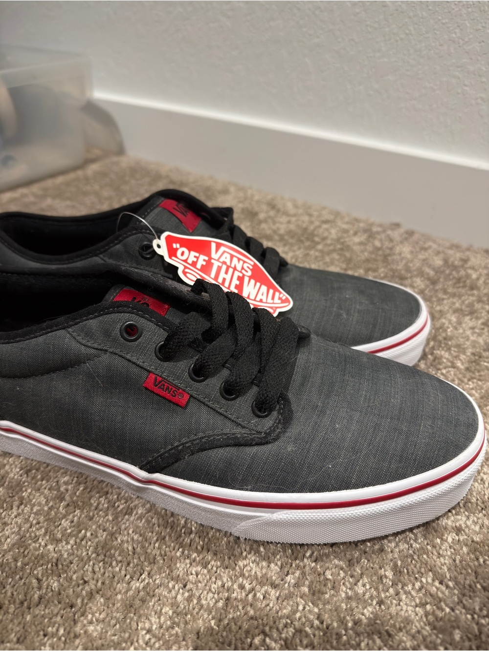 Vans Black and Red Low-Top Men’s Sneakers